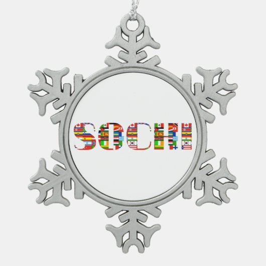 2014: Sochi Tin Sneeuwvlok Ornament (Voorkant)