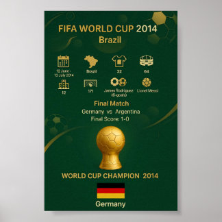 2014 Wereldkampioen Duitsland Overwinningsgeschied Poster