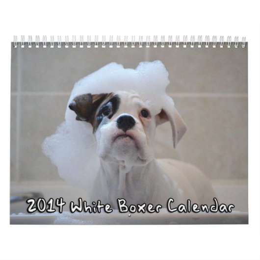2014 White Boxer Calendar Kalender (Hoes)