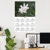 2014 Witte Narcissen Wandkalender Poster (Thuiskantoor)