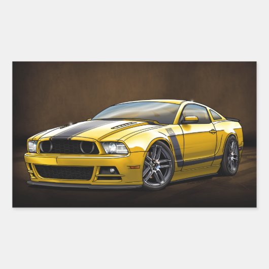 2014 Yellow Boss 302 Rechthoekige Sticker (Voorkant)