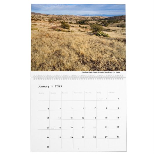 2014, Zuidoost-Nieuw-Mexico-kalender Kalender (Jan 2027)