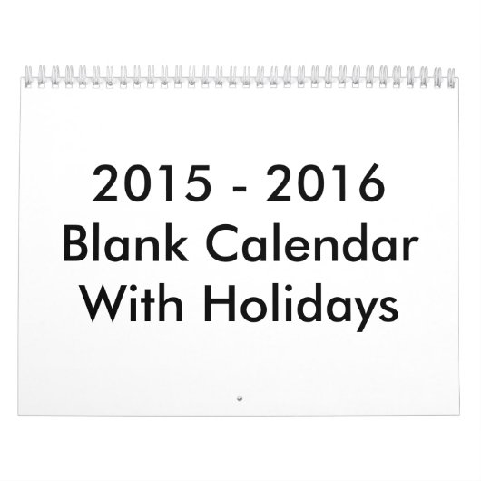 2015 - 2016 24 maanden blanco kalender met Feestda (Hoes)