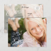 2015 Afstudeerder Meisjesfotograaf Uitnodiging Briefkaart (Voorkant / Achterkant)