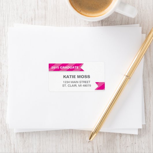2015 Afstuderen adreslabel | roze Etiket (Insitu)
