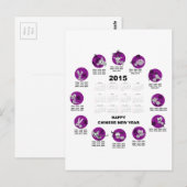 2015 Chinese Zodiac Calendar Happy Chinese Yr Briefkaart (Voorkant / Achterkant)