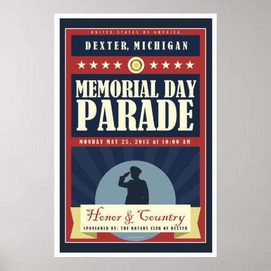2015 Dexter Michigan Memorial Day Parade Poster (Voorkant)