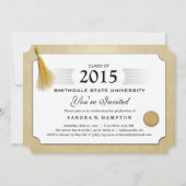 2015 Diploma Afstuderen Gold Border & Gold Tassel Kaart (Voorkant)