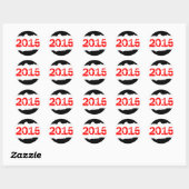 2015 (gescheurd papier) ronde sticker (Vel)