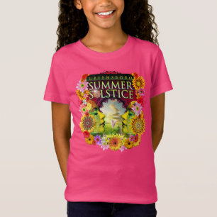 2015 Greensboro Zomer Zonnewende Festival Roze T-shirt