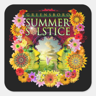 2015 Greensboro Zomerzonnewende Festival Souvenir Vierkante Sticker