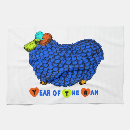 2015 Jaar van de Ram Sheep of Goat Kitchen Towels Theedoek (Horizontaal)