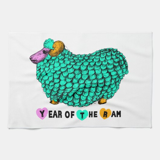 2015 Jaar van de Ram Sheep of Goat Kitchen Towels Theedoek (Horizontaal)