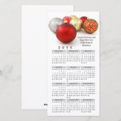 2015 Kalender Kerstmis Ingedrukte Zaken Feestdagenkaart (Voorkant / Achterkant)