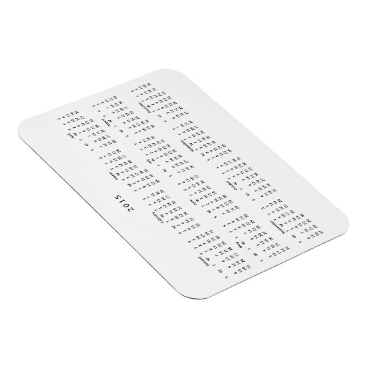 2015 Kalender Koelkast Magneet (Rechterzijde)