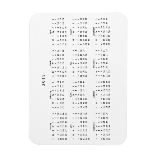 2015 Kalender Koelkast Magneet (Verticaal)