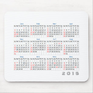 2015 Kalender Muismat Eenvoudig grijs en wit