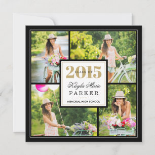 2015 Kassy Photo Collage Afstuderen Invitation Kaart