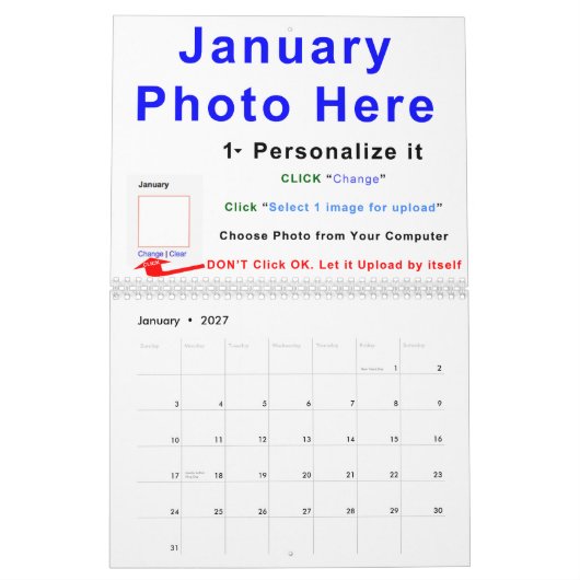 2015 Maak Uw Eigen Kalender Online, INSTRUCTIES (Jan 2027)