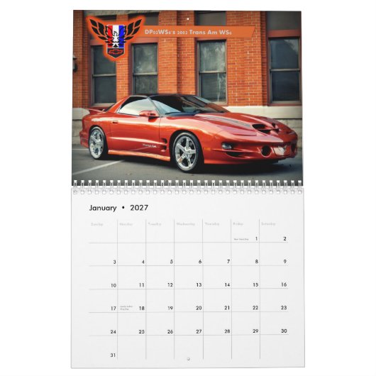 2015 Michigan FBody Calendar! Kalender (Jan 2027)