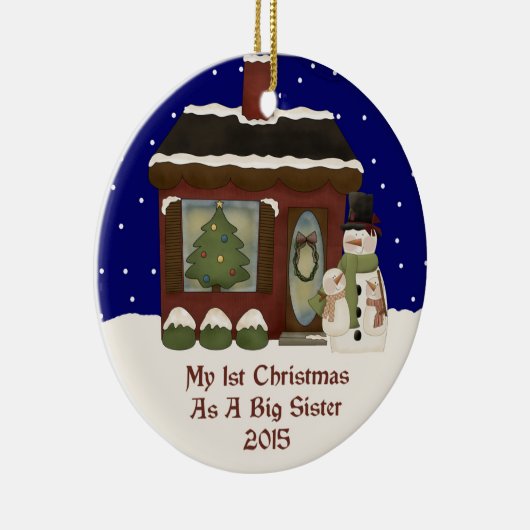 2015 Mijn eerste Kerstmis als grote zuster Keramisch Ornament (Rechts)