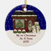 2015 Mijn eerste Kerstmis als Nana Keramisch Ornament (Voorkant)