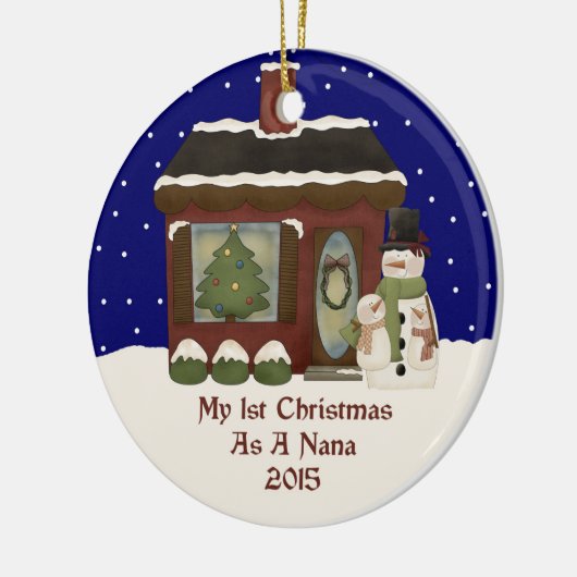 2015 Mijn eerste Kerstmis als Nana Keramisch Ornament (Links)