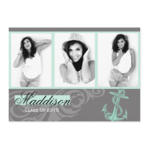 2015 Mint Anchor Photo Afstuderen Flat Card