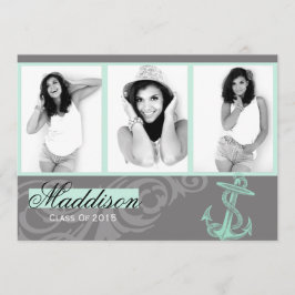 2015 Mint Anker Foto Afstudeerkaart Aankondiging