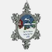 2015 Nieuwe startpagina, eerste kerstmis Tin Sneeuwvlok Ornament (Links)