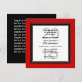 2015 of EEN JAAR Afstuderen Red Black White V07C Kaart (Voorkant / Achterkant)