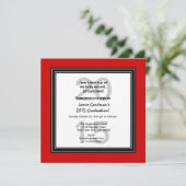 2015 of EEN JAAR Afstuderen Red Black White V07C Kaart (Staand voorkant)