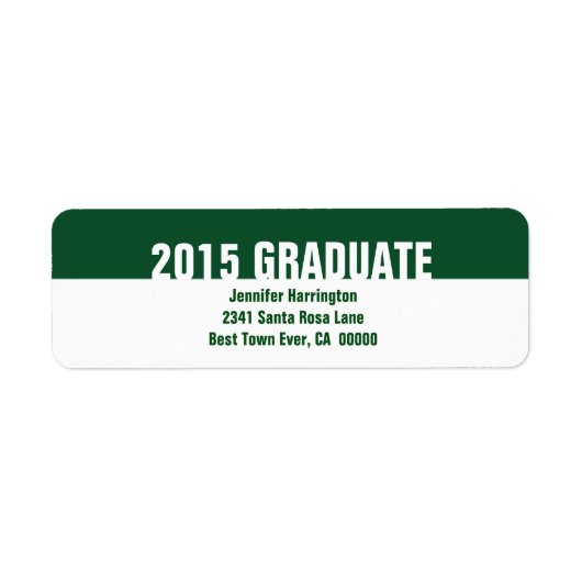 2015 of elk jaar groen wit Afstuderen B23 Etiket (Voorkant)
