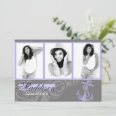2015 Paarse Afstuderen-anker-fotokaart Kaart (Staand voorkant)