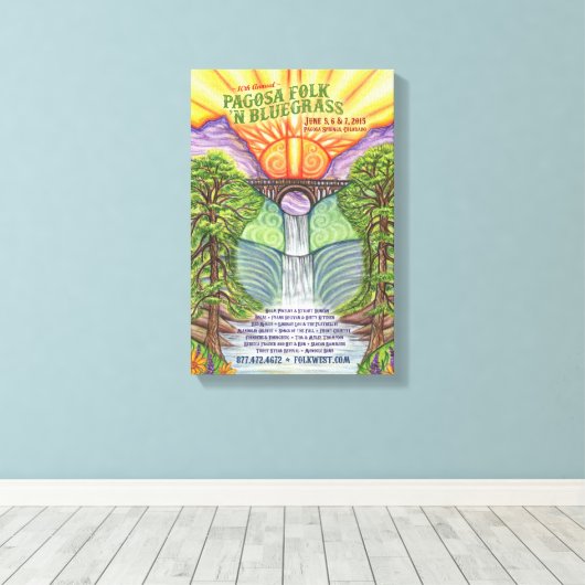 2015 Pagosa Folk 'N Bluegrass Poster Canvas Afdruk (Insitu (Houten vloer))
