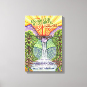 2015 Pagosa Folk 'N Bluegrass Poster Canvas Afdruk