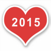 2015 Rode Liefde Hart Vinyl Sticker (Voorkant)