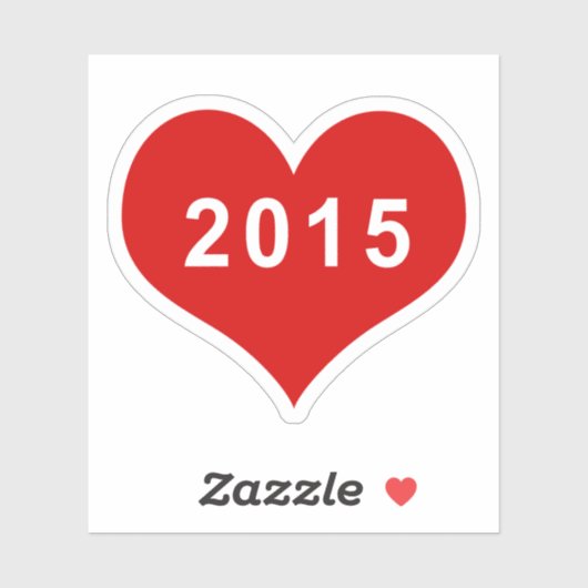 2015 Rood Hart Vinyl Sticker (Vel)