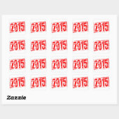 2015 rood rubberstempel effect vierkante sticker (Vel)
