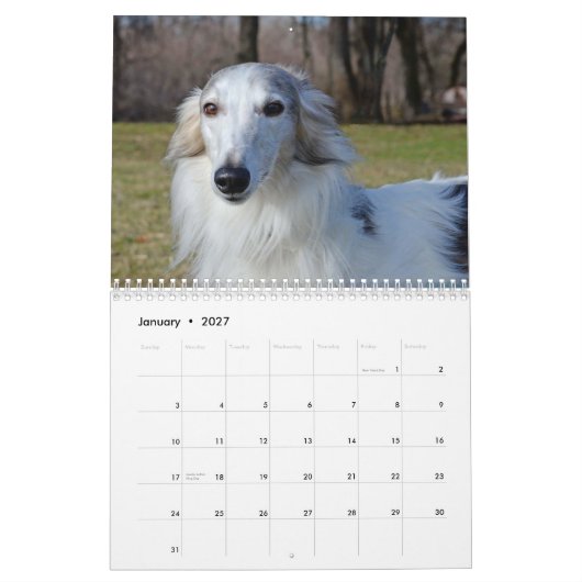 2015 Silken Windhounds herdacht Kalender (Jan 2027)