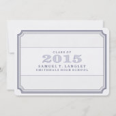 2015 Steel Blue Graduation Party Ticket Invite Kaart (Achterkant)