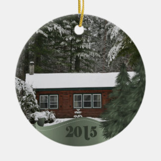 2015 Voeg uw foto met nieuwe kerstavond toe Keramisch Ornament