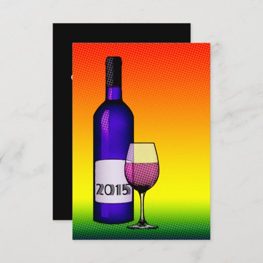 2015 wijn viering kaart (Voorkant / Achterkant)