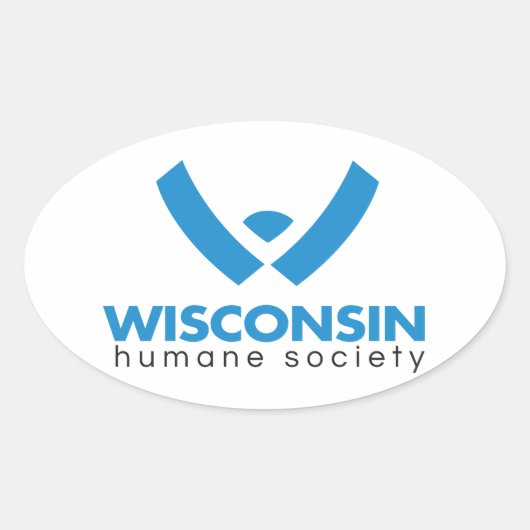 2015 Wisconsin Humane Society Logo Ovale Sticker (Voorkant)