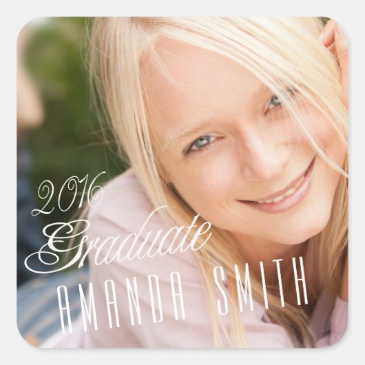 2016 Afstudeerder Girly Foto Afstuderen Stickers (Voorkant)
