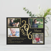 2016 Afstuderen Klasse van Quad Foto Zwart Kaart (Staand voorkant)