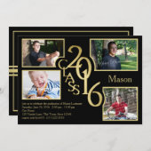 2016 Afstuderen Klasse van Quad Foto Zwart Kaart (Voorkant / Achterkant)