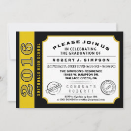 2016 Black & Gold Ticket Afstuderen Kaart