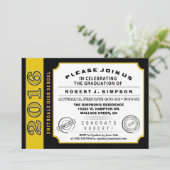 2016 Black & Gold Ticket Afstuderen Kaart (Staand voorkant)