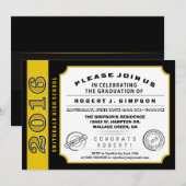 2016 Black & Gold Ticket Afstuderen Kaart (Voorkant / Achterkant)